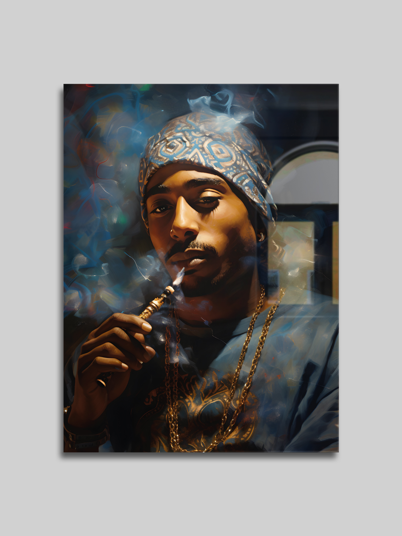 Blue Smoke Icon Musik Wandbild von Wandetta